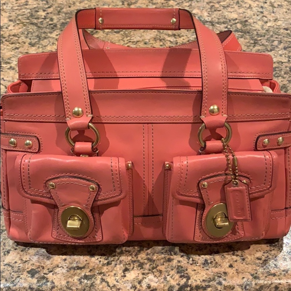 COACH Legacy Leather Double Turn-lock Pocket Purse